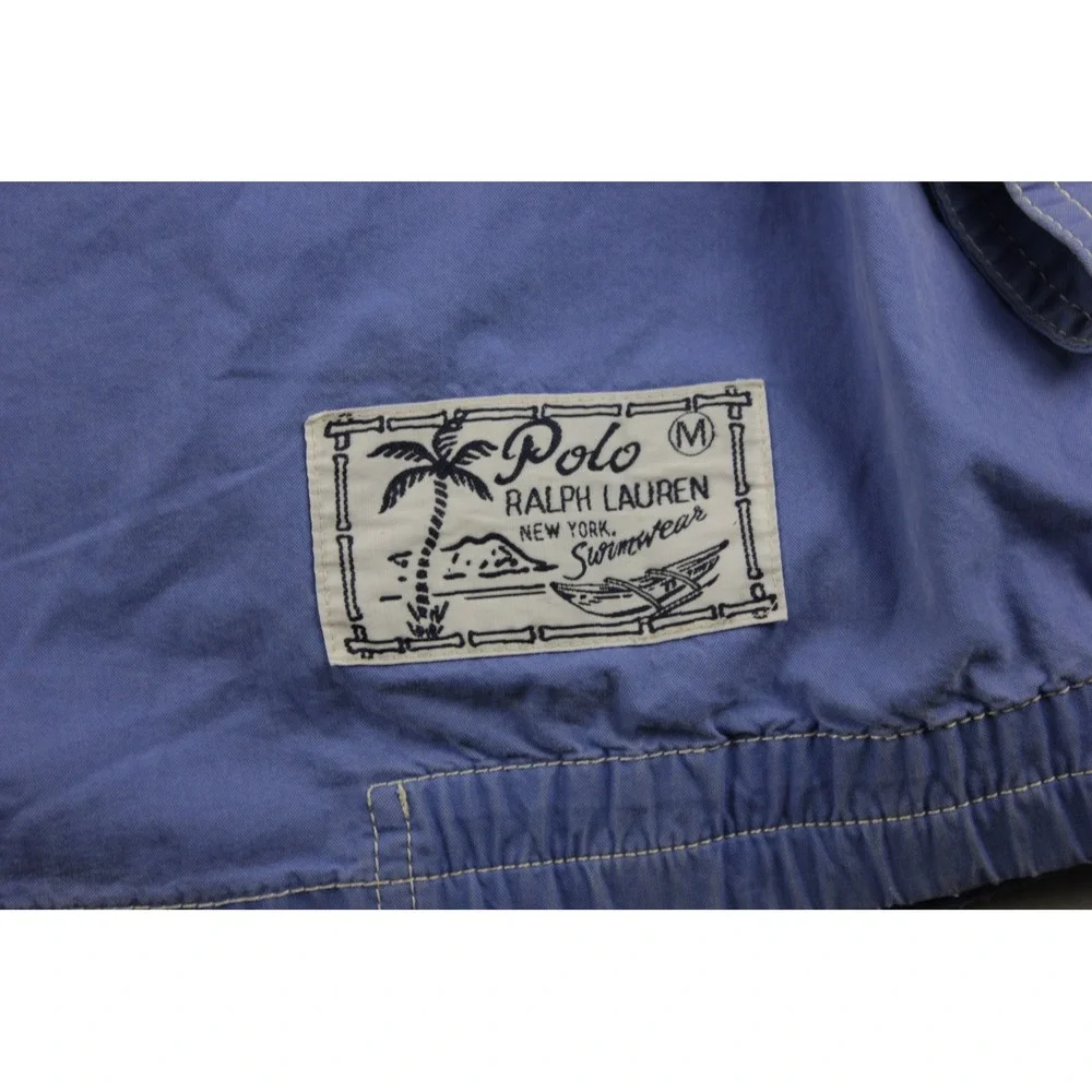 Polo Ralph Lauren Hooded Jacket Blue Big Pony 3 Patch Y2K Vintage XL Distressed